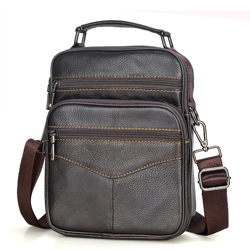 Bolso de mano de piel natural para hombre para tableta