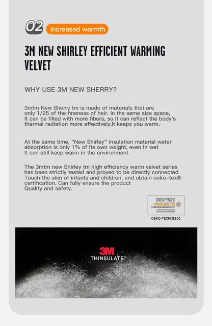 3M Black Waterproof Winter Gloves - Warm Cycling, Outdoor Sports