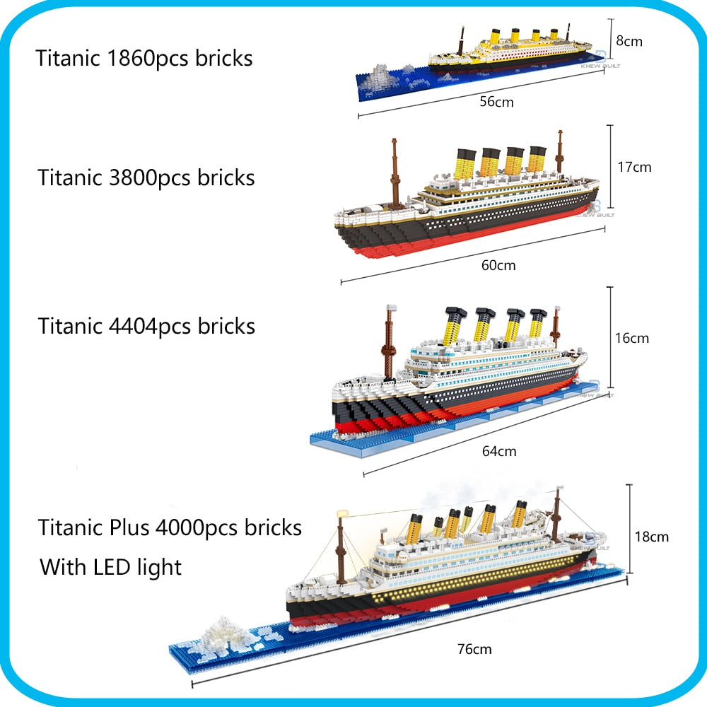 Titanic 3D Plastic Model Ship Building Blocks for Adults