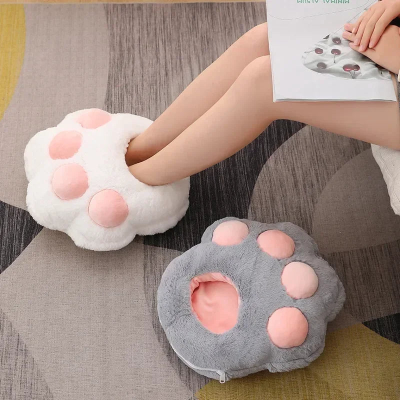 Winter Electric Foot Warmer Mat - USB Charging Cat Paw Shape Heating Pad for Feet, Constant Warming for Home/Office