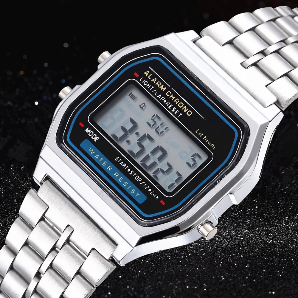 Digital LED Watch for Men & Women - Multifunction Waterproof Electronic Clock with Alarm & Stopwatch