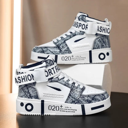 Boy High Top Sport Shoes for Kids, Fashionable Gym Sneakers - Hiccupzz