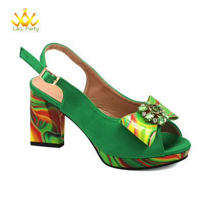 Appliques Specials Italian Design Nigerian Women Shoes Matching Bag Set in Red Color INS Hot Sale Sandals - Hiccupzz