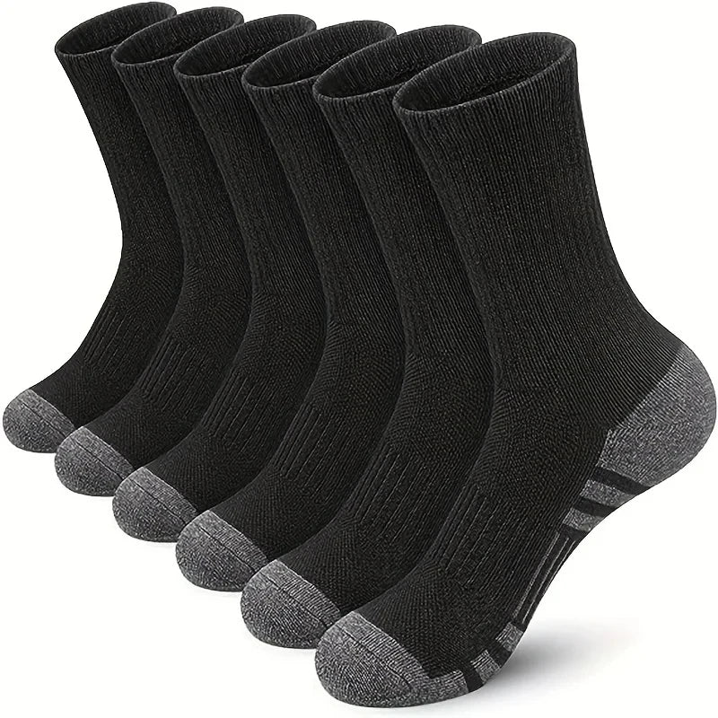 10 Pairs Breathable Cotton Sports Socks - Bamboo Fiber Sweat-Absorbing Deodorant Socks