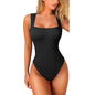 Women's Sexy Summer Square Collar High Waist Ultra Elastic Slim-Fit Thong Shapewear Jumpsuit - Hiccupzz