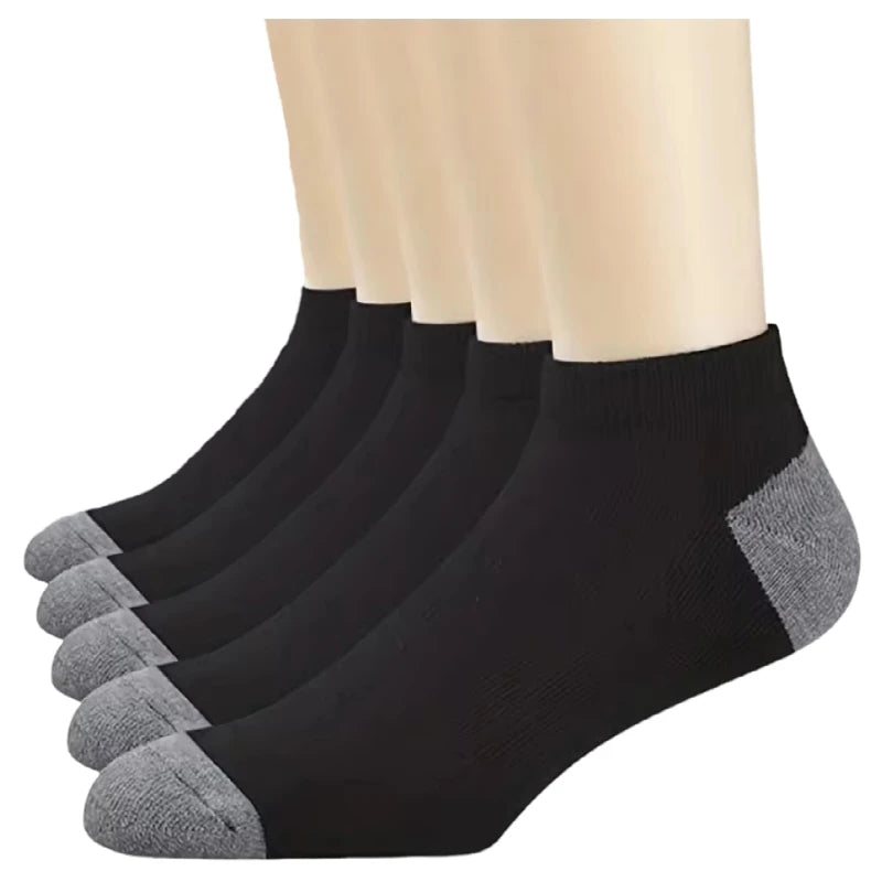 10 Pairs Breathable Cotton Sports Socks - Bamboo Fiber Sweat-Absorbing Deodorant Socks