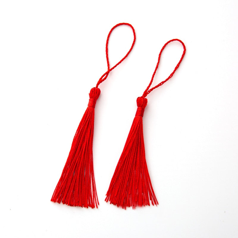 20pcs 80mm Bookmarks Hanging Rope Silk Tassel For Craft DIY Key Chain, Earring Hooks, Pendant, Jewelry Making