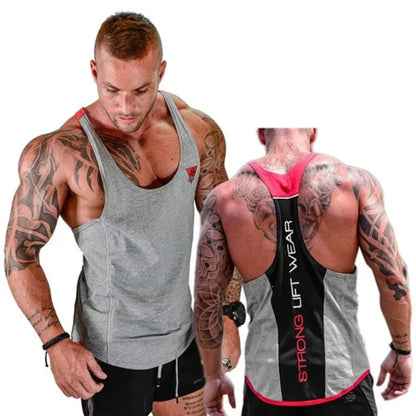 Men's Bodybuilding Tank Top - Cotton Sleeveless Gym Shirt - Hiccupzz