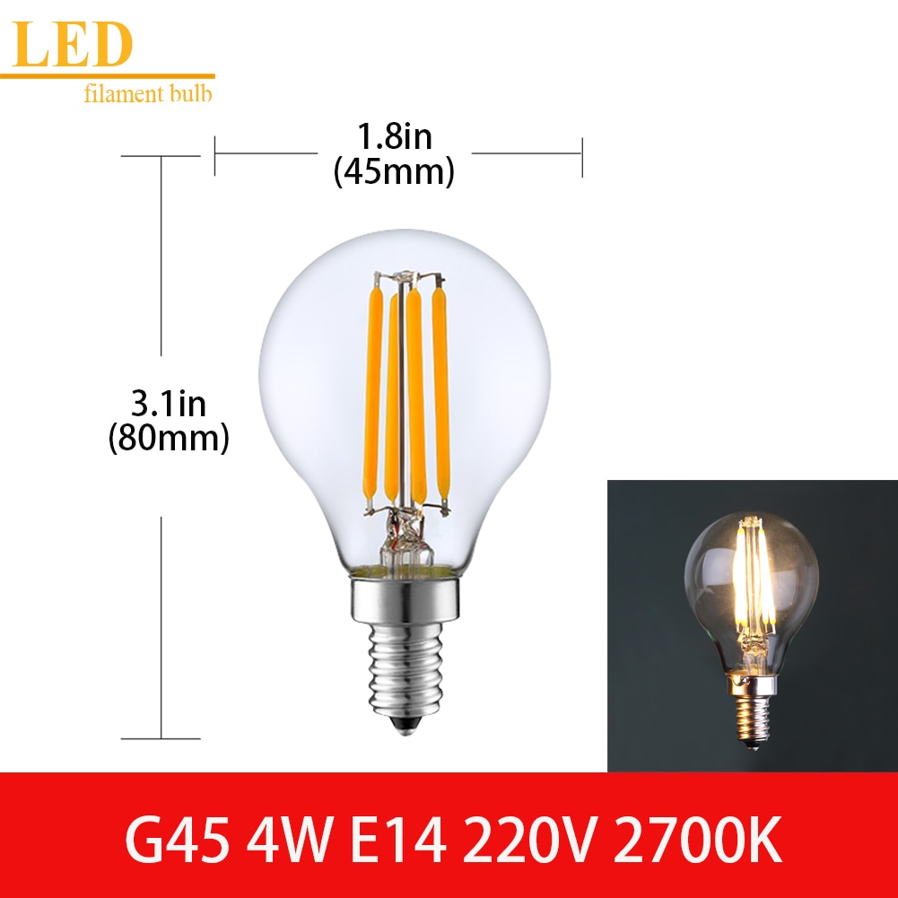 LED Filament Light Bulb Clear Glass Ampoule