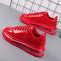 Red Glossy Casual Shoes – Breathable Sports Skateboard Shoes - Hiccupzz