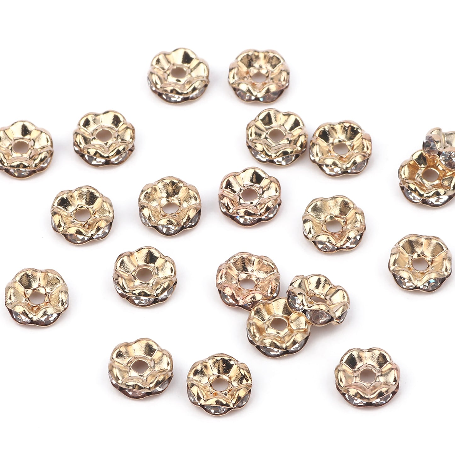 50pcs/lot  Crystal Round Loose Spacer Beads for DIY Making Bracelet Necklace Accessories