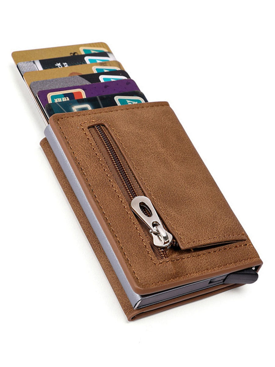 Rfid Anti-magnetic Credit Cards Holder With Organizer Coin Pocket