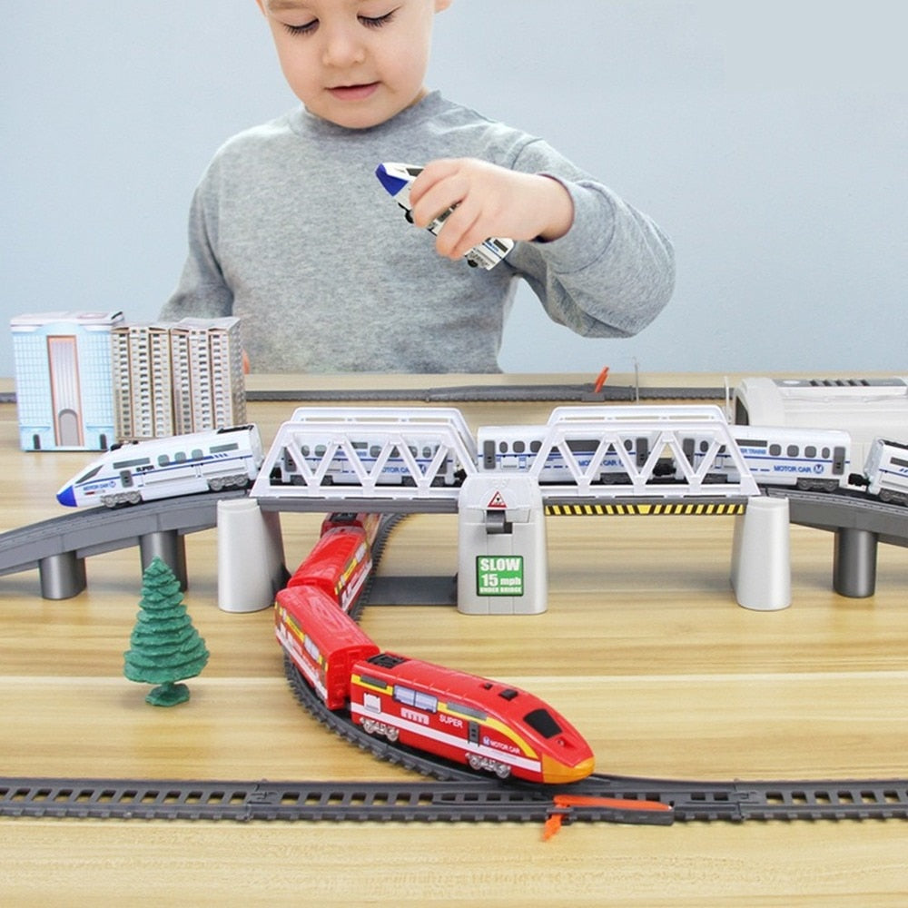 Electric High Speed Train Model Railway Track Harmony Rail Toy DIY Set