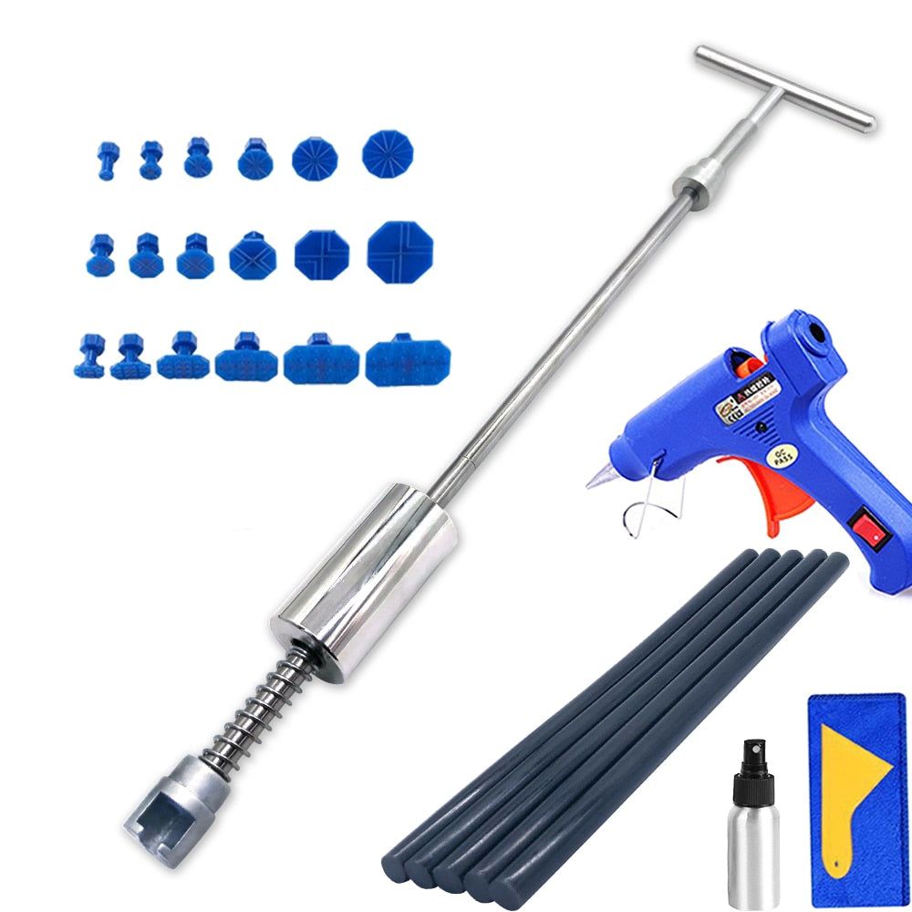 Car Dent Repair Tools Body Dent Removal Puller Kit Slide Reverse Hammer Suction Cup Garage Hand Tools Sheet Metal Set