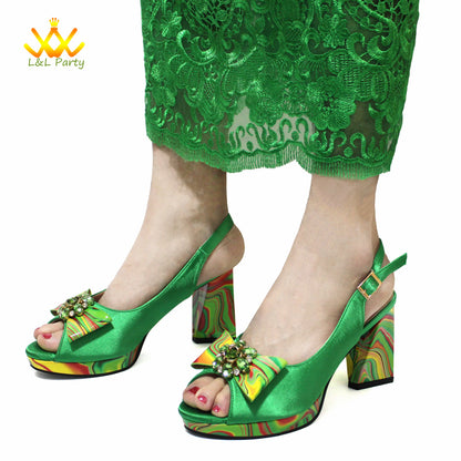 Appliques Specials Italian Design Nigerian Women Shoes Matching Bag Set in Red Color INS Hot Sale Sandals - Hiccupzz