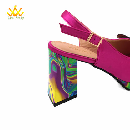 Appliques Specials Italian Design Nigerian Women Shoes Matching Bag Set in Red Color INS Hot Sale Sandals - Hiccupzz