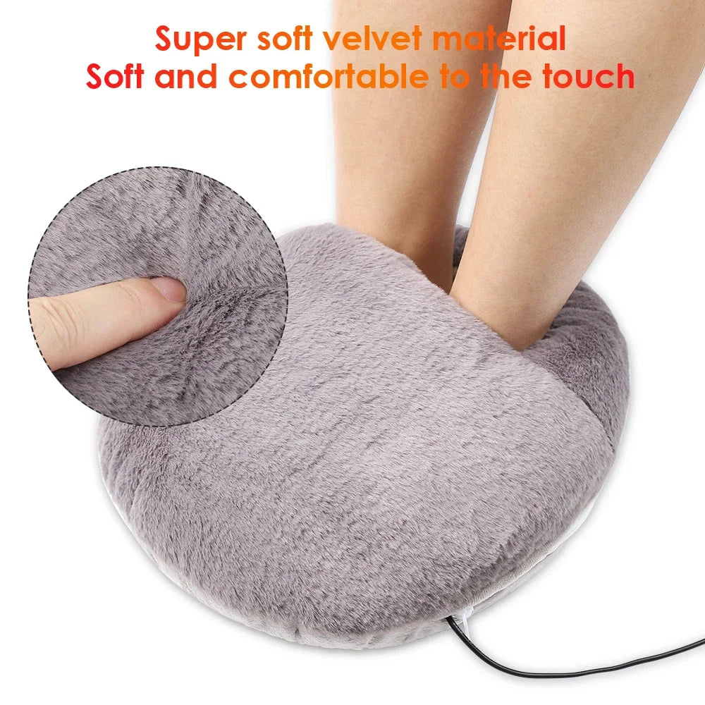 Electric Foot Warmer Heater - Constant Temperature Heating Pad, Soft Velvet Washable Winter Foot Warmer