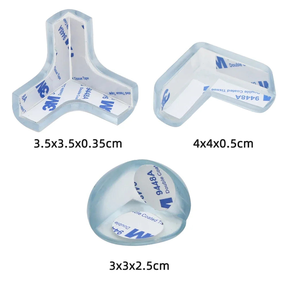 Baby Safety Silicone Table Corner Protectors - Transparent Furniture Edge Protection Covers