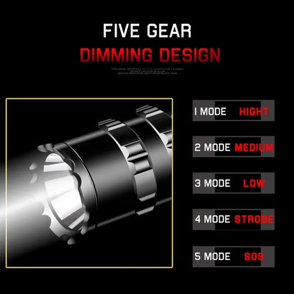 ZK40 50000000LM High Power XHP220 Powerful LED Flashlight Tactical Military Torch  USB Camping Lanterna Waterproof Self Defence - Hiccupzz