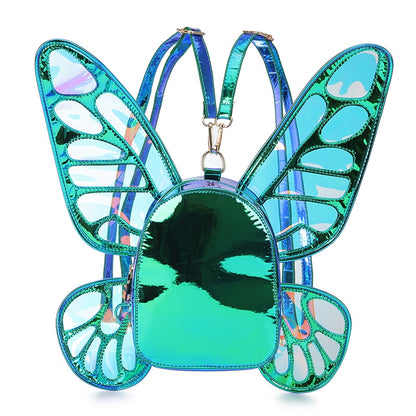 Fashion Women's Laser Mini Backpack Butterfly Angel Wings Daypack for Girls Travel Casual Daypack School Bag Holographic Leather - Hiccupzz