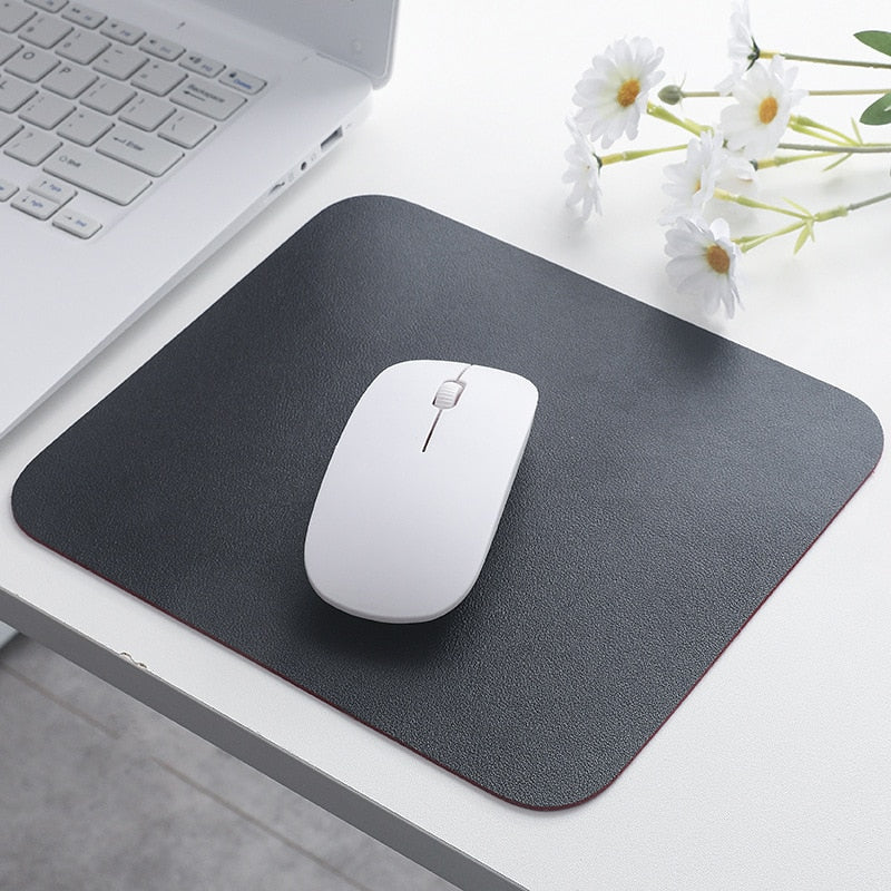 Waterproof PU Leather Mouse Pad Gaming Mouse Pad Simple Solid Color Antislip Computer Desk Accessories School Office Accessories