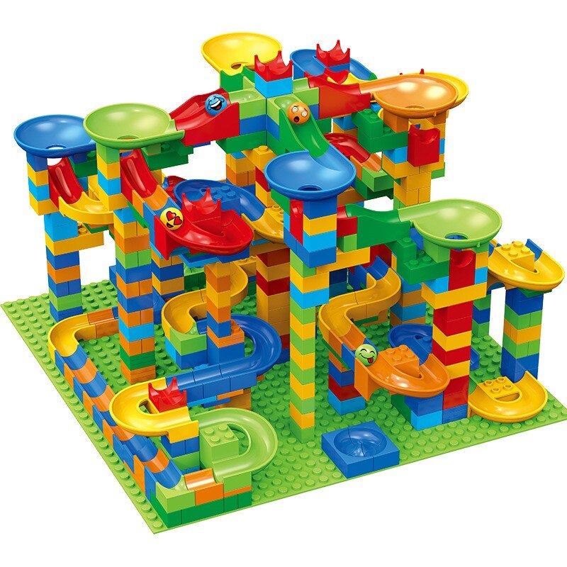 Marble Run Race and Small Size Building Blocks DIY Toys