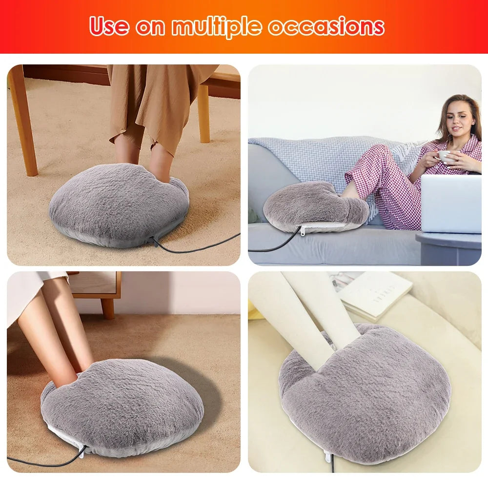 Electric Foot Warmer Heater - Constant Temperature Heating Pad, Soft Velvet Washable Winter Foot Warmer