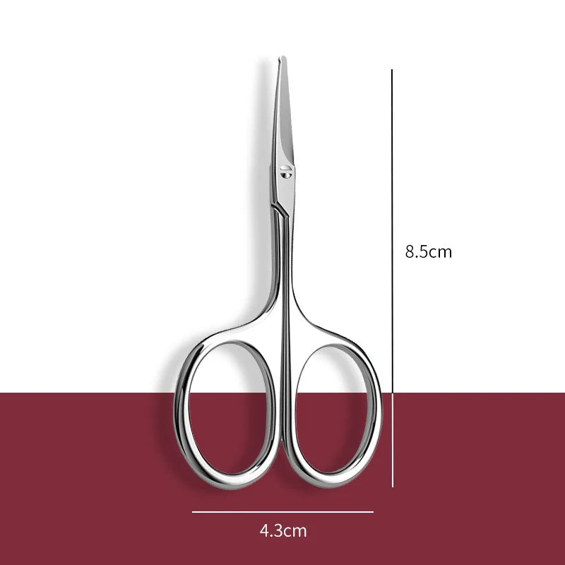 Hot Sale Men's and women's general purpose stainless steel black round head safety nose hair scissors/eyebrow trimmer