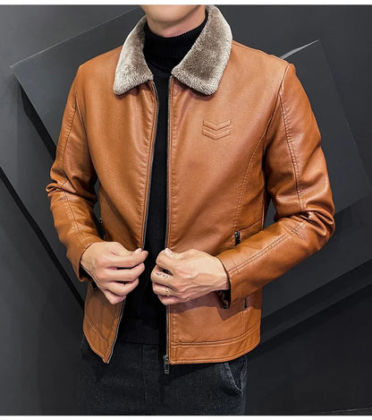Men's Vintage Brown Leather Jacket - Hiccupzz