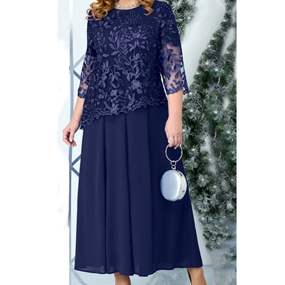 Plus Size Women Clothing Two-Piece Party Dress for Parties and Occasions - Hiccupzz