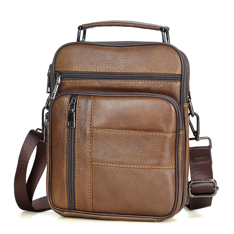 Bolso de mano de piel natural para hombre para tableta