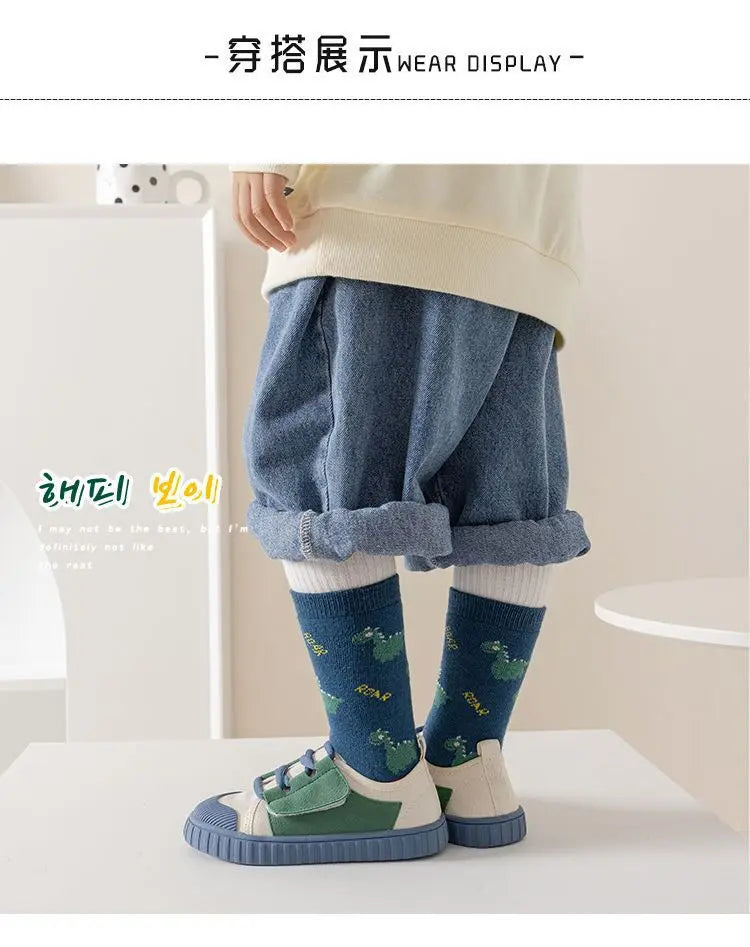 5 Pairs Winter Baby Socks - Warm Cotton Cartoon Socks for Kids, Thicken Socks for Girls and Boys