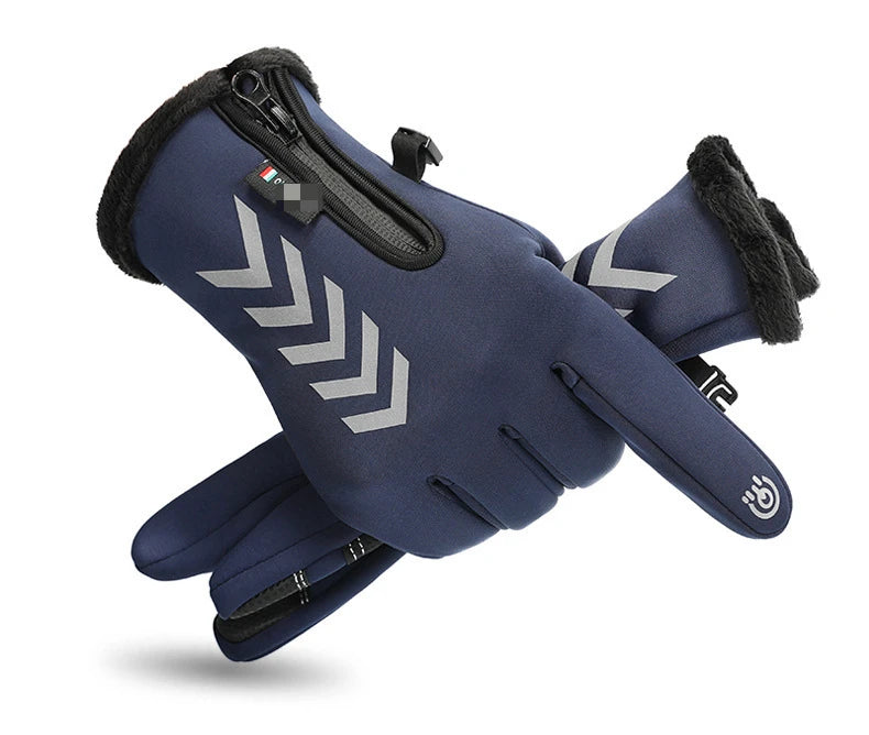 Men's Winter Waterproof Cycling Gloves - Touch Screen, Fleece, Non-slip, Warm Full Finger Gloves