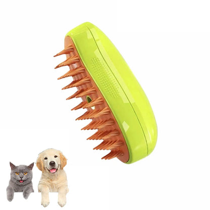 3-in-1 Electric Steamy Brush for Cats & Dogs – Steam Brush, Sprayer, and Massaging Pet Grooming Tool for Shedding - Hiccupzz