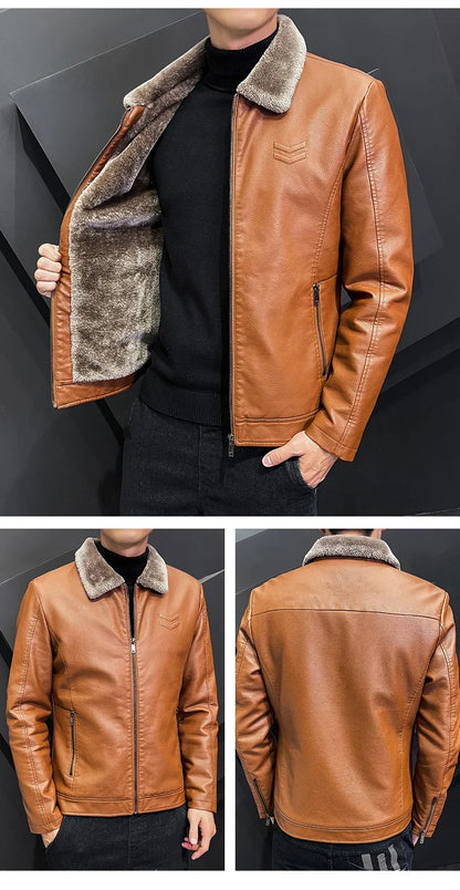 Men's Vintage Brown Leather Jacket - Hiccupzz