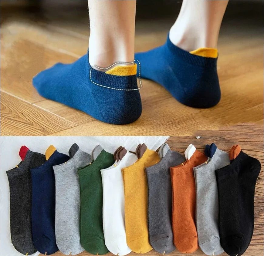 10 Pairs Breathable Cotton Sports Socks - Bamboo Fiber Sweat-Absorbing Deodorant Socks