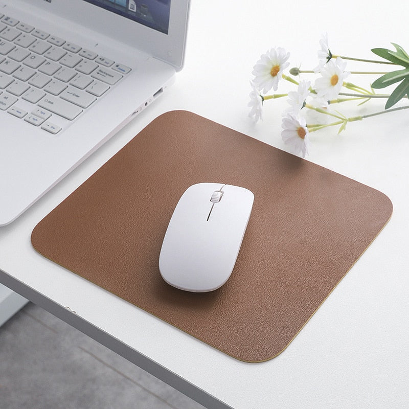 Waterproof PU Leather Mouse Pad Gaming Mouse Pad Simple Solid Color Antislip Computer Desk Accessories School Office Accessories