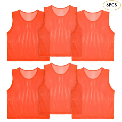6/12 PCS Adults Children Soccer Training Vest Football Shirts Jerseys - Hiccupzz