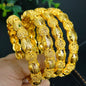 Women Charm Bracelet Bangle, 24K Gold Color Jewelry, Dubai Flower Bangle Brand, African Designer Ethiopian Hawaiian Jewelry - Hiccupzz