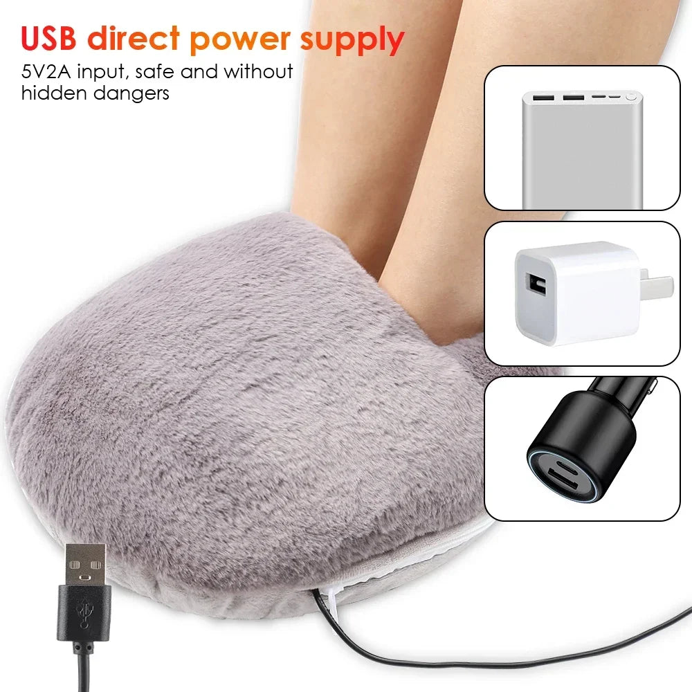 Electric Foot Warmer Heater - Constant Temperature Heating Pad, Soft Velvet Washable Winter Foot Warmer