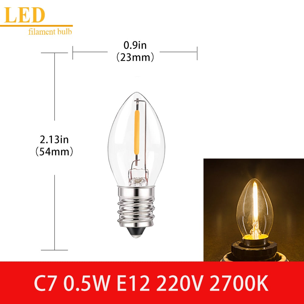 LED Filament Light Bulb Clear Glass Ampoule