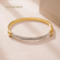 Fashion Cubic Zirconia Cuff Bangles for Women Trendy Titanium Steel Circular Classic Bracelet Female Jewelry - Hiccupzz