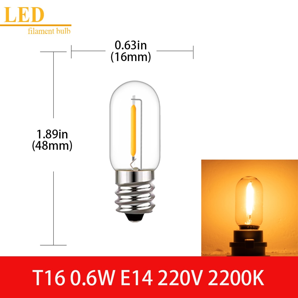 LED Filament Light Bulb Clear Glass Ampoule