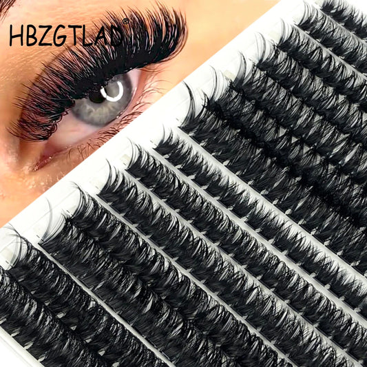 Mixed Tray Individual Lashes (30D, 40D, 60D, 80D) - 3D Russian Volume Eyelashes, Soft Natural Mink Lash Clusters, False Eyelashes