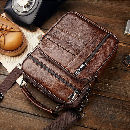 Men's Natural Leather Handbag For Tablet - Hiccupzz