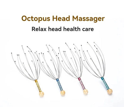 Octopus Head Massager - Stainless Steel Scalp Scratcher and Brain Massage Claw for Relaxation and Itch Relief