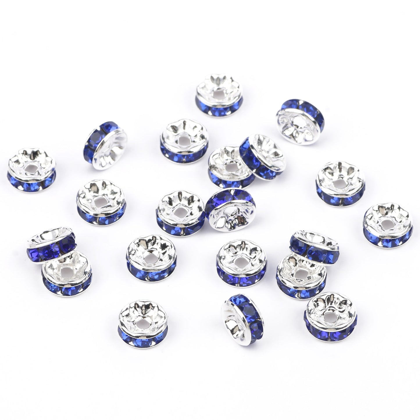 50pcs/lot  Crystal Round Loose Spacer Beads for DIY Making Bracelet Necklace Accessories