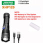 ZK40 50000000LM High Power XHP220 Powerful LED Flashlight Tactical Military Torch  USB Camping Lanterna Waterproof Self Defence - Hiccupzz