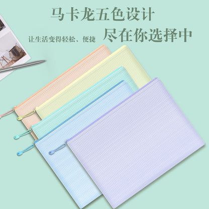 5pcs Mesh Zipper Pouch Document Bag Waterproof Zip File Folders A4 School Office Supplies Pencil Case Storage Bags - Hiccupzz