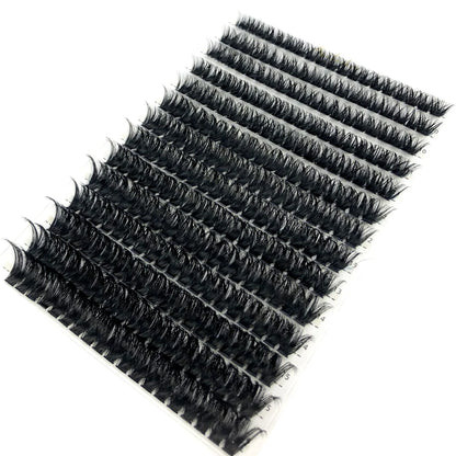 Mixed Tray Individual Lashes (30D, 40D, 60D, 80D) - 3D Russian Volume Eyelashes, Soft Natural Mink Lash Clusters, False Eyelashes - Hiccupzz